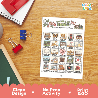 Mothers Day Bingo Games Printable Activity