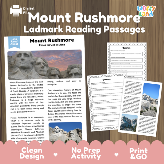Mount Rushmore Landmark Reading Passage and Comprehension Questions