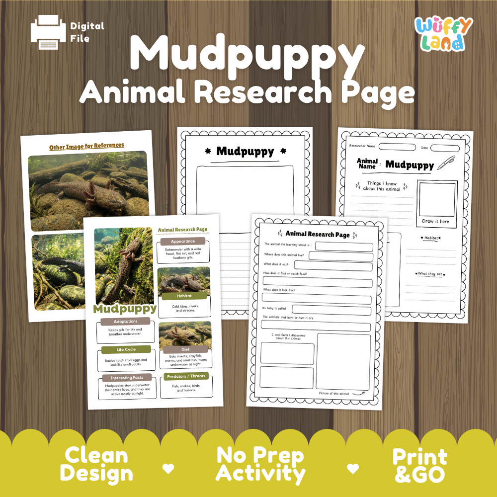 Mudpuppy Animal Research Page Worksheets