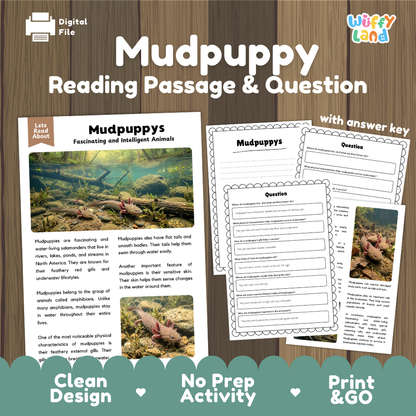Mudpuppy Reading Passage and Comprehension Questions Worksheets