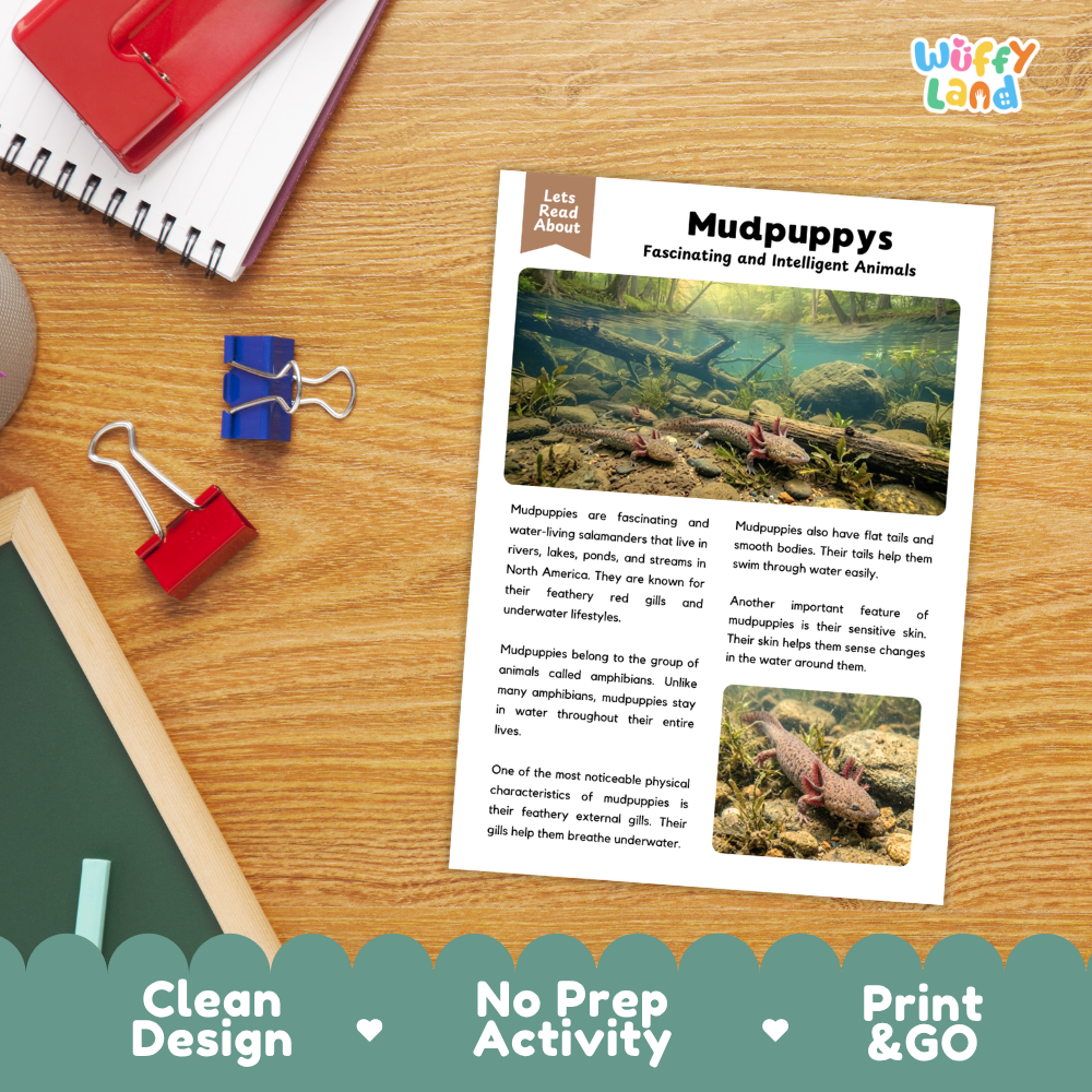 Mudpuppy Reading Passage and Comprehension Questions Worksheets