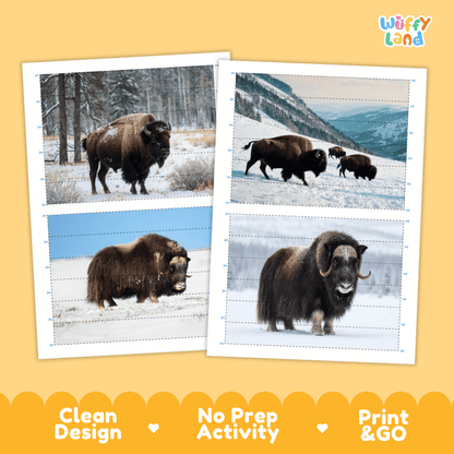 Musk Ox Cut and Match Puzzle Activity Worksheets