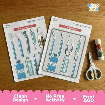 My Dentist Tool Kit Craft Cut and Paste Arrangement Activity Printable