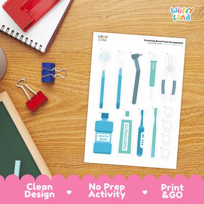 My Dentist Tool Kit Craft Cut and Paste Arrangement Activity Printable