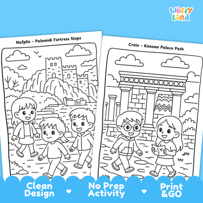 Greece Geography Coloring Pages Worksheets