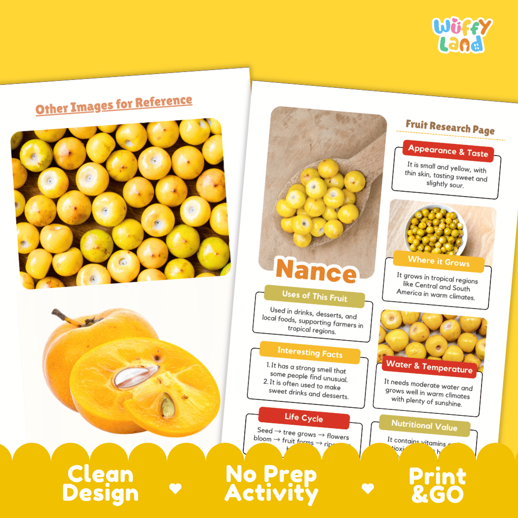 Nance Fruit Research Page Worksheets and Fact Sheet