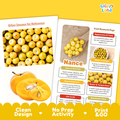 Nance Fruit Research Page Worksheets and Fact Sheet