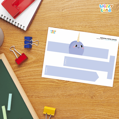 Narwhal Crown Craft Printable Activity Worksheets
