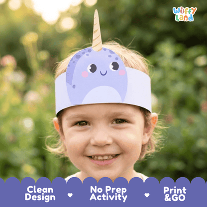 Narwhal Crown Craft Printable Activity Worksheets