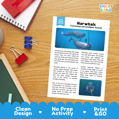 Narwhals Reading Passage and Questions Worksheets with Answer Key
