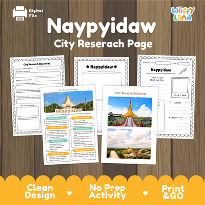 Naypyidaw City Research Page Worksheets and Fact Sheet Activity