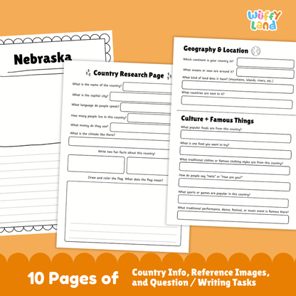 Nebraska State Research Project Worksheets and Activity Pages