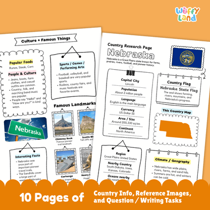 Nebraska State Research Project Worksheets and Activity Pages