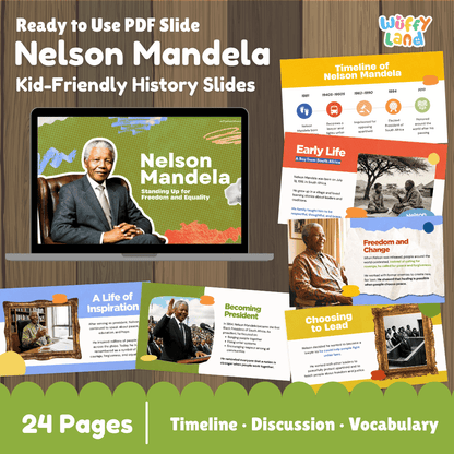 Nelson Mandela Biography Kid-Friendly History Presentation Slides PDF