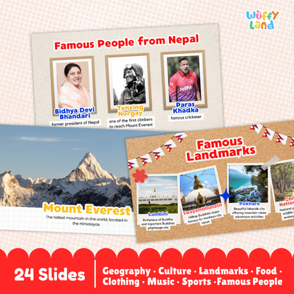 Nepal Country Study Kid Friendly Geography & Culture PDF Slides