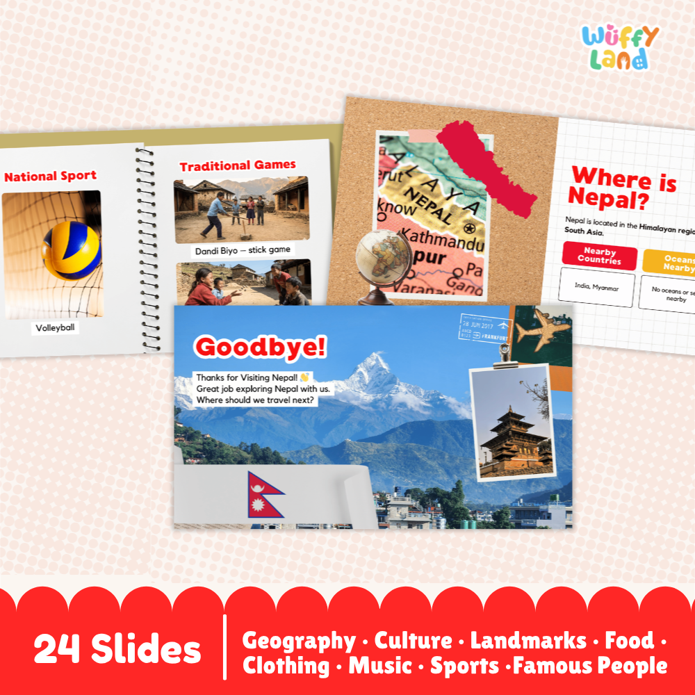 Nepal Country Study Kid Friendly Geography & Culture PDF Slides