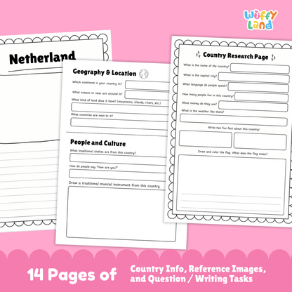 NETHERLAND Country Study | Geography Research Project & Printable Worksheets