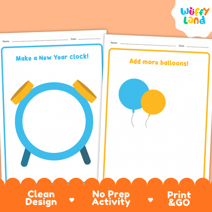 New Year Decoration Pages Worksheets - No Prep Holiday Activity