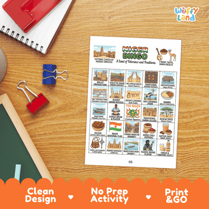 Niger Geography Bingo Games Printable Activity