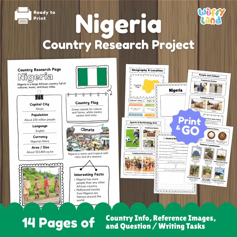 Nigeria Country Research Project | Geography Worksheets and Writing Tasks