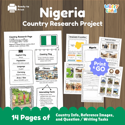 Nigeria Country Research Project | Geography Worksheets and Writing Tasks