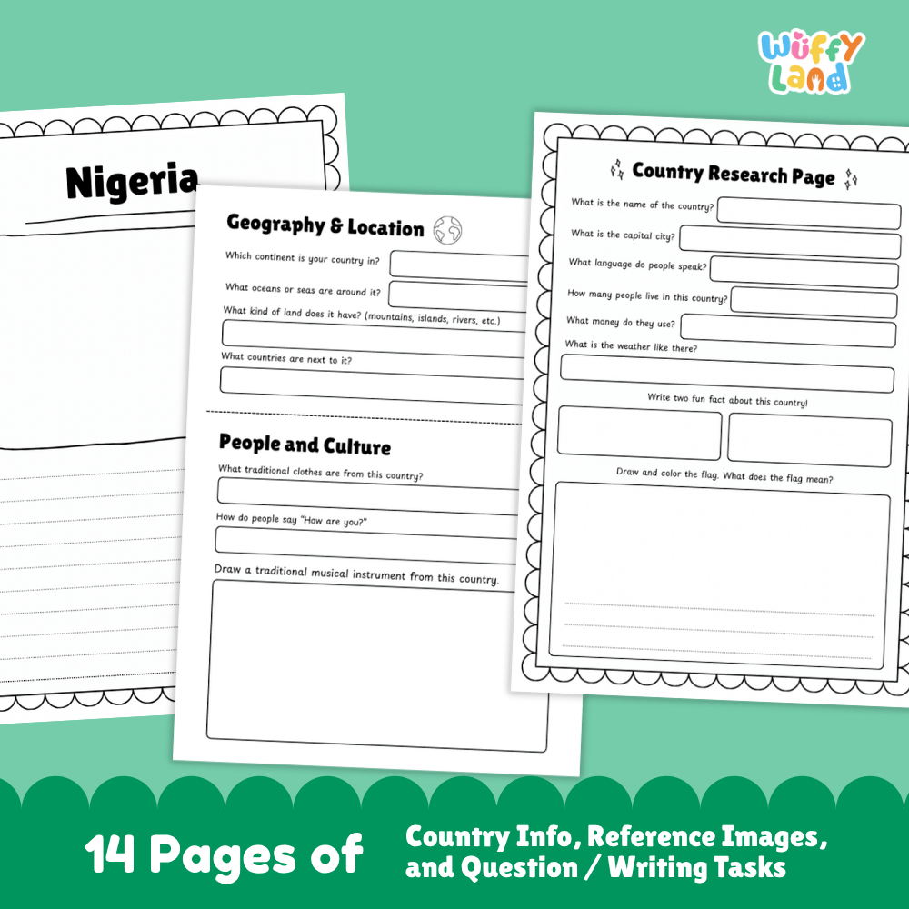 Nigeria Country Research Project | Geography Worksheets and Writing Tasks