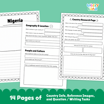 Nigeria Country Research Project | Geography Worksheets and Writing Tasks