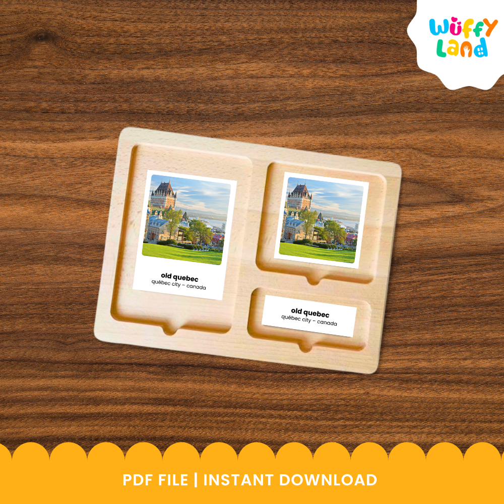 High-resolution photographic cards featuring historical Independence Hall, CN Tower in Toronto, and Niagara Falls