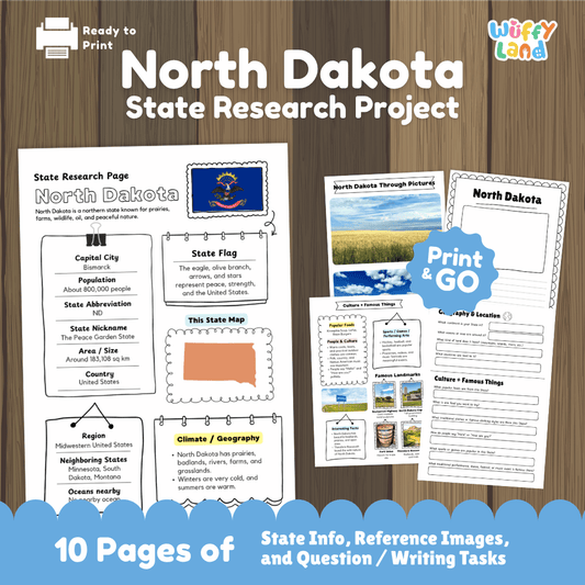North Dakota State Research Project Worksheets and Activity Pages