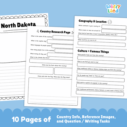 North Dakota State Research Project Worksheets and Activity Pages