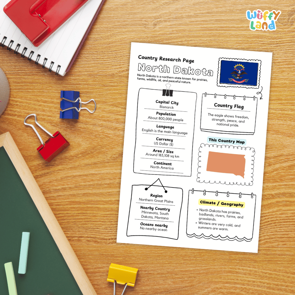 North Dakota State Research Project Worksheets and Activity Pages