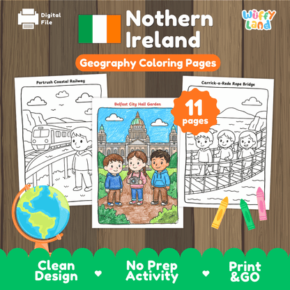 Northern Ireland Geography Coloring Pages Worksheets