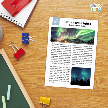 Northern Lights Landmark Reading Passages and Comprehension Worksheets