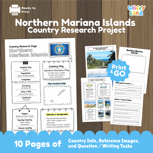 Northern Mariana Islands Country Research Project Worksheets and Activity Pages