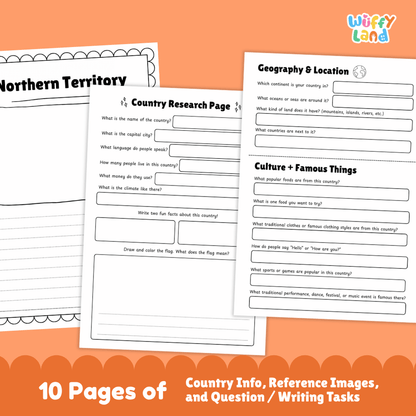 Northern Territory Country Research Project Worksheets and Activity Pages