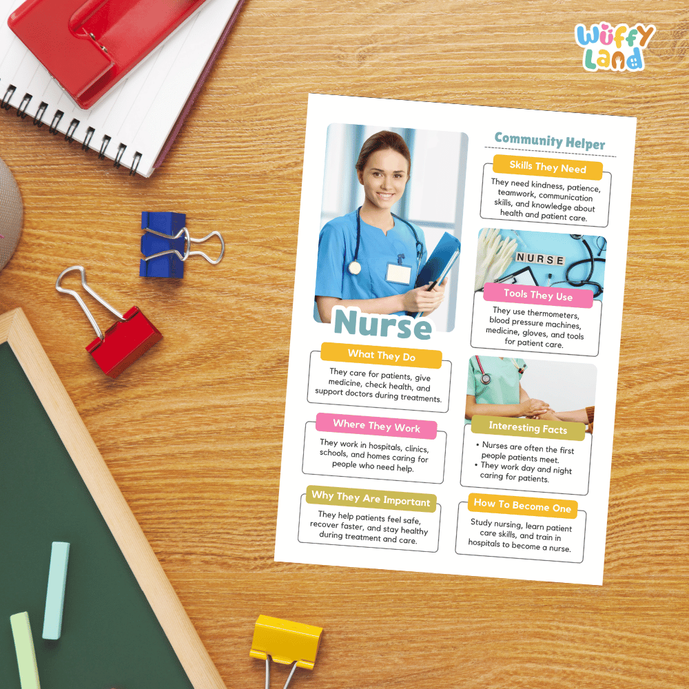 Nurse Community Helper Research Pages and Worksheets