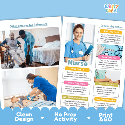 Nurse Community Helper Research Pages and Worksheets