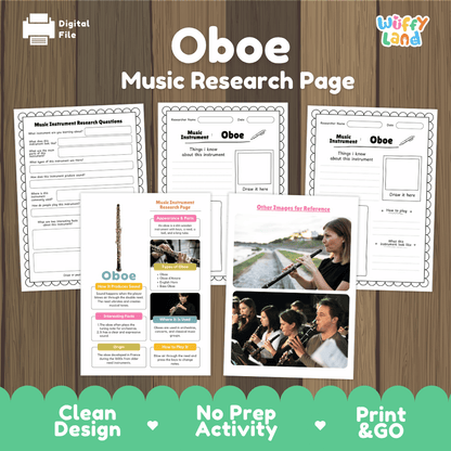 Oboe Music Research Page Worksheets