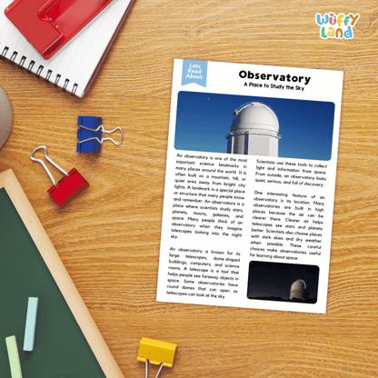 Observatory Landmark Reading Passages and Comprehension Worksheets