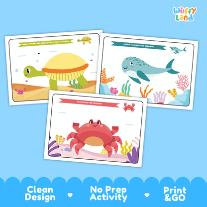 Ocean Animals Playdough Mats Fine Motor Activity