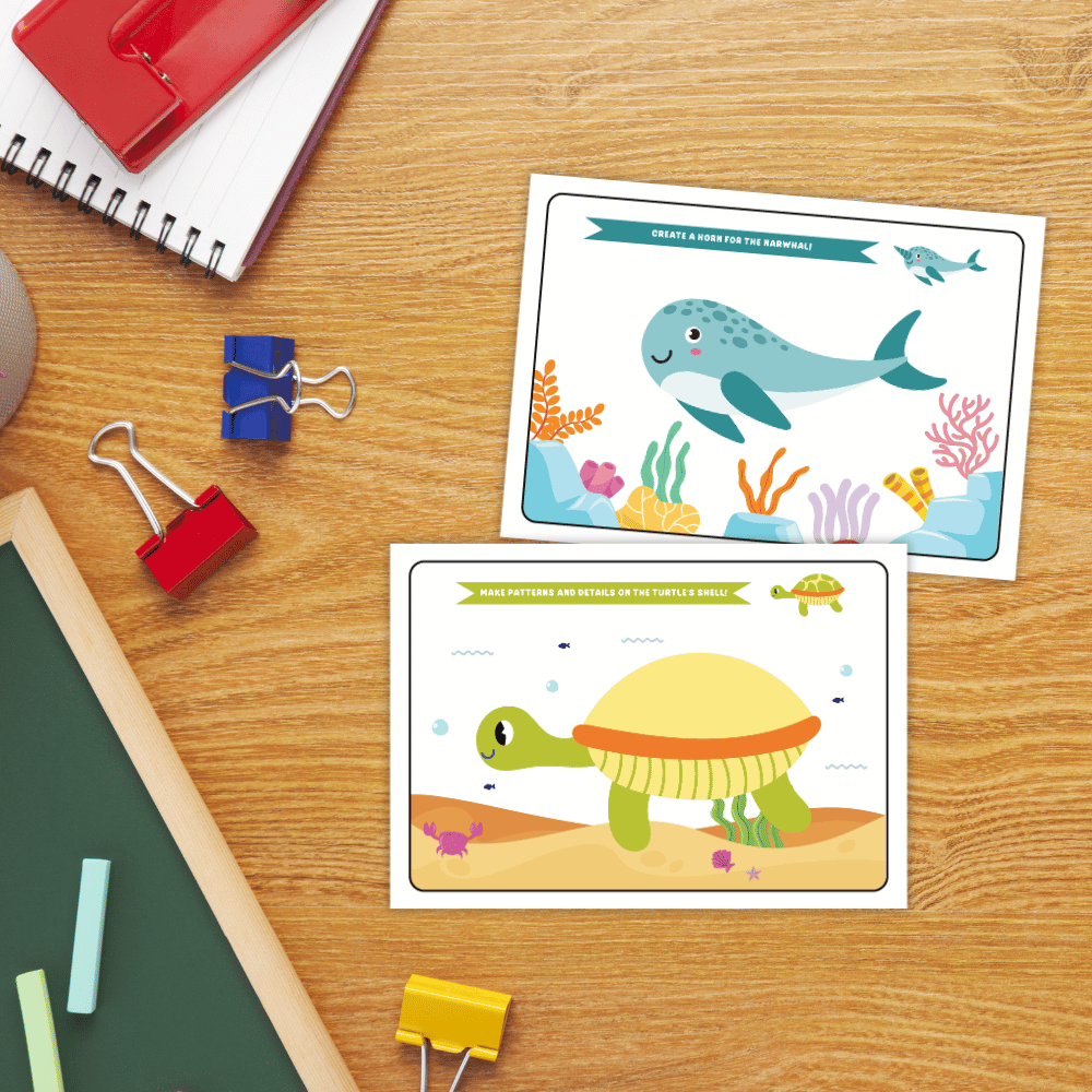 Ocean Animals Playdough Mats Fine Motor Activity