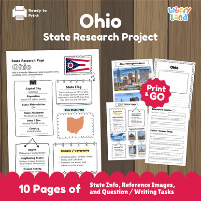 Ohio State Research Project Worksheets and Activity Pages