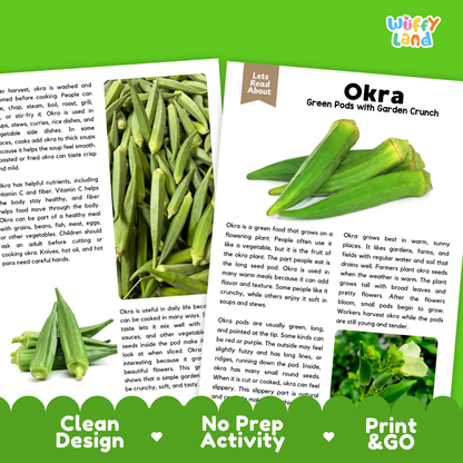 Teacher answer key page showing complete question solutions for okra reading comprehension practice