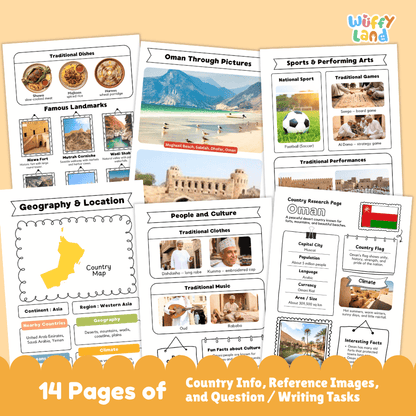 Oman Country Research Project Worksheets