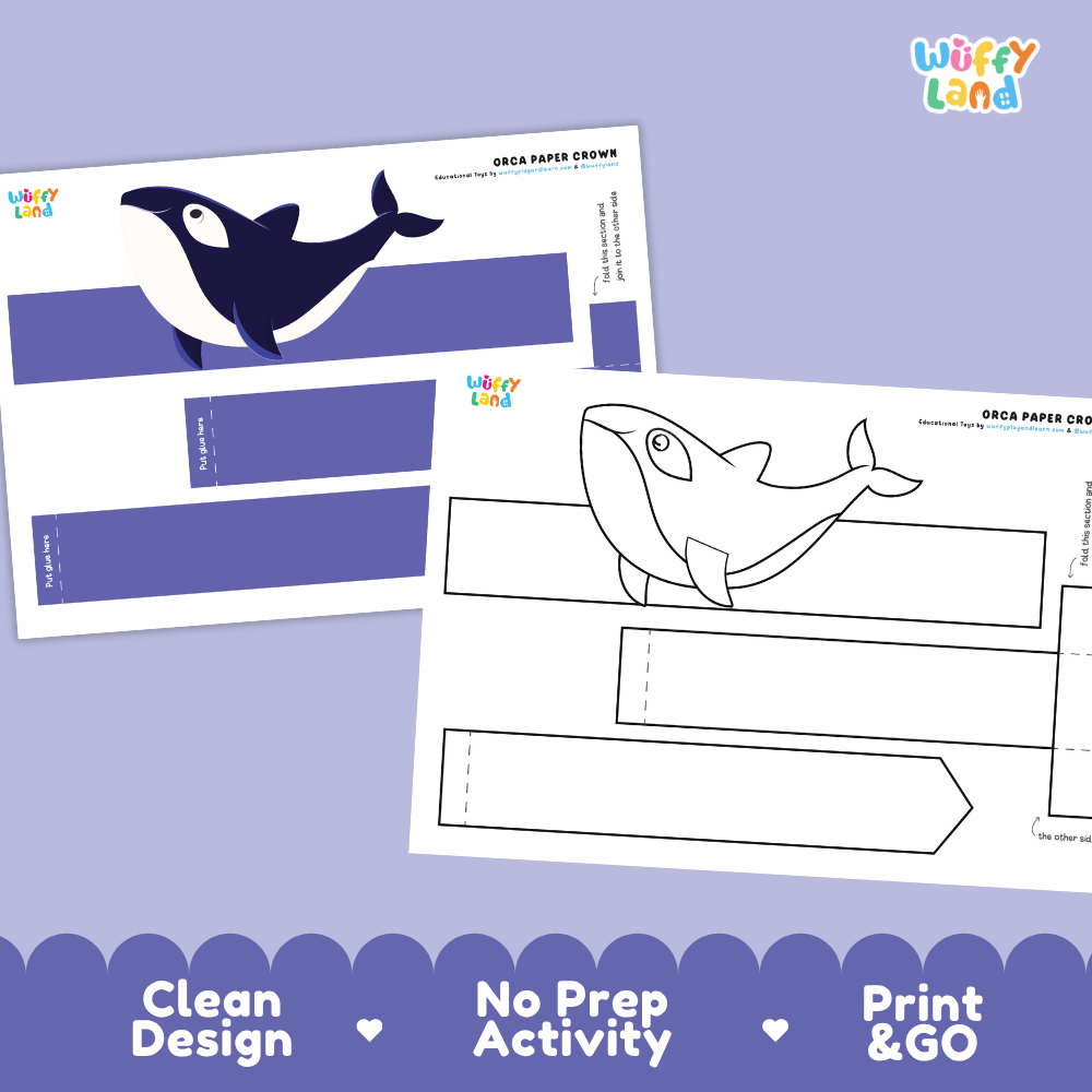 Orca Crown Craft Printable Activity Worksheets