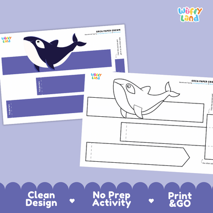 Orca Crown Craft Printable Activity Worksheets