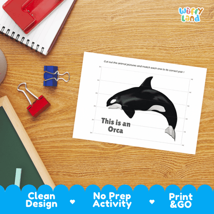 Orca Cut and Match Puzzle Activity Worksheets