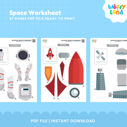Space Worksheet Pack | Outer Space Science Crafts & Fine Motor Activities Printable
