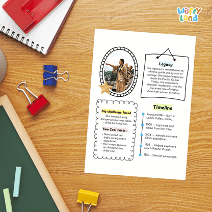 Sacagawea Famous People Research Page Worksheets