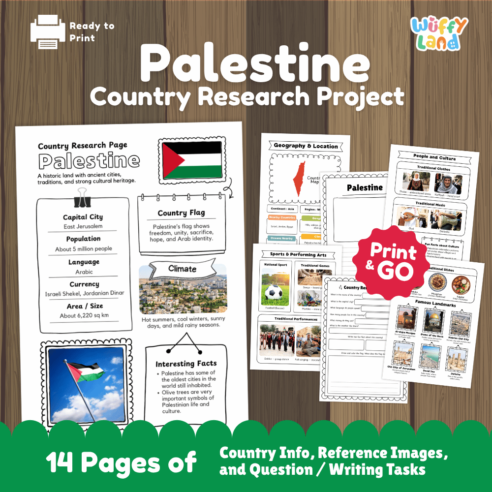 Palestine Country Research Project Worksheets